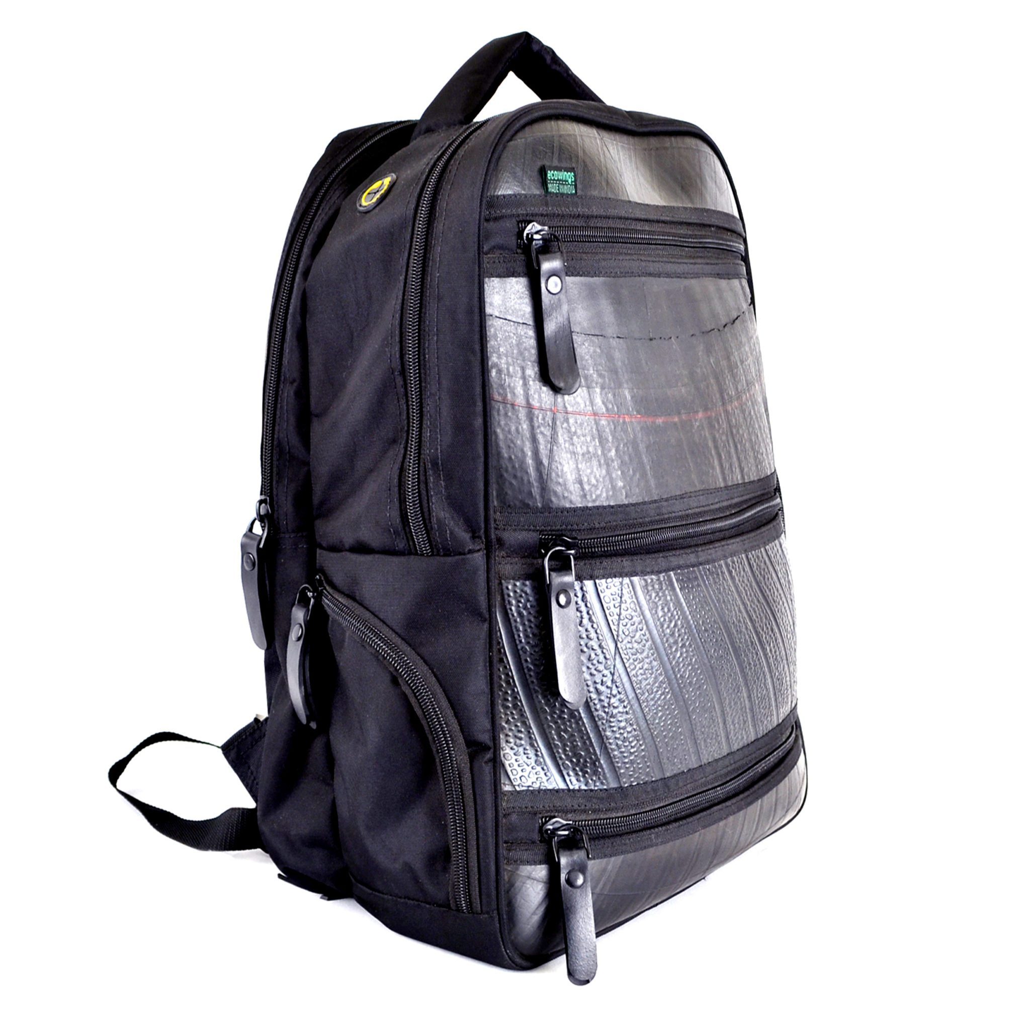 Black Tiger Backpack (Black Zip) - Upcycle That