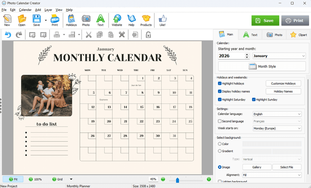 upcycled photo calendar